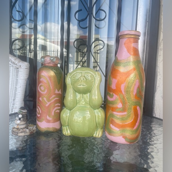 Hand Crafted Tea Flower Mysteries Gypsy Bottles &Pillow Set Passion Flower Aroma - Picture 3 of 10